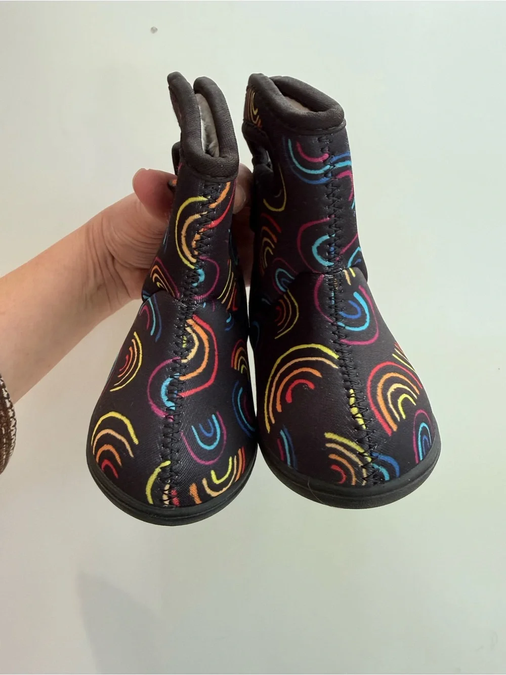 Bogs Baby II Rainbow Snow Boots Rain Boots Sz 5 Baby Waterproof Faux Fur Lined